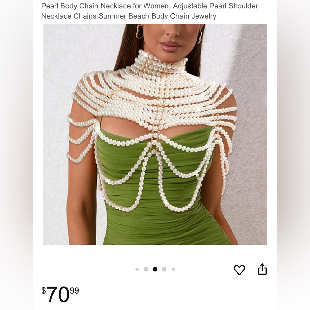 Pearl Beaded Shoulder Necklace